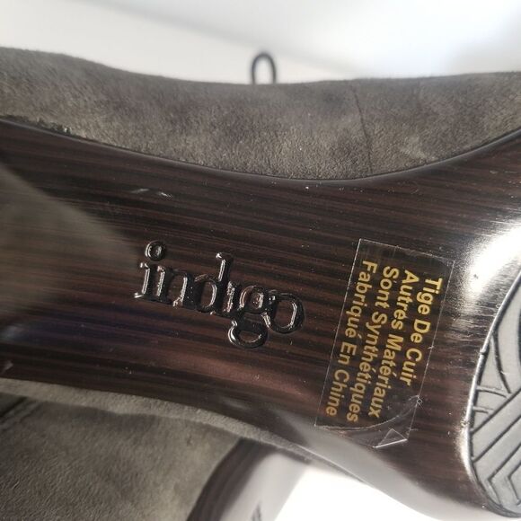 Clarks Indigo Gray Suede Slouch Ankle Boots Booties Heels Women's Size 9 - Picture 8 of 8